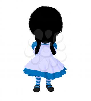 Royalty Free Clipart Image of a Little Girl in a Pinafore