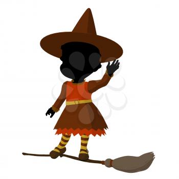 Royalty Free Clipart Image of a Baby Witch