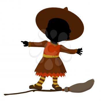 Royalty Free Clipart Image of a Baby Witch