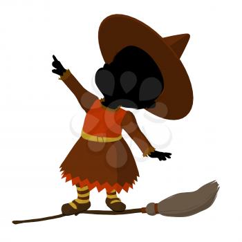 Royalty Free Clipart Image of a Baby Witch