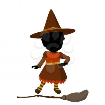 Royalty Free Clipart Image of a Baby Witch