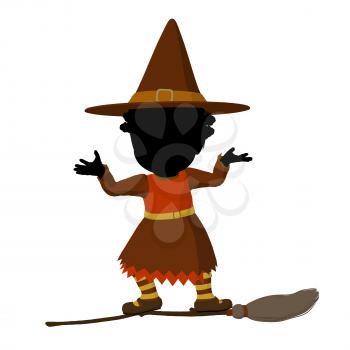 Royalty Free Clipart Image of a Baby Witch