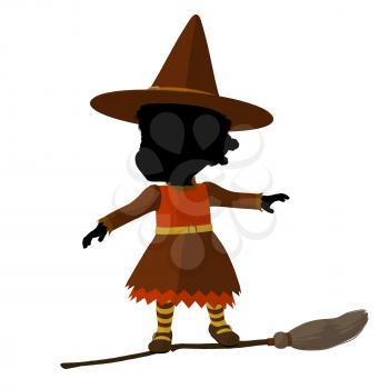 Royalty Free Clipart Image of a Baby Witch