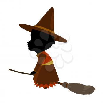 Royalty Free Clipart Image of a Baby Witch