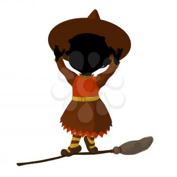 Royalty Free Clipart Image of a Baby Witch