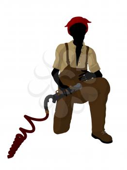 Royalty Free Clipart Image of a Female Mechanic