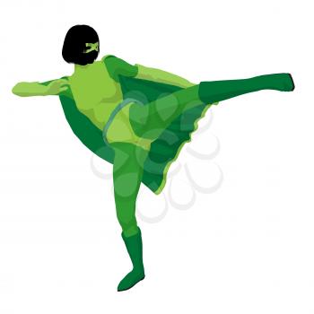 Royalty Free Clipart Image of a Female Superhero