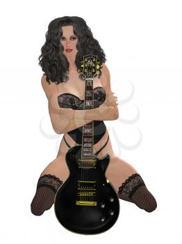 Royalty Free Clipart Image of a Guitar