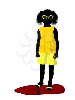 Royalty Free Clipart Image of a Surfer Girl