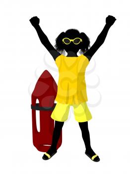 Royalty Free Clipart Image of a Surfer Girl