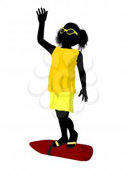 Royalty Free Clipart Image of a Surfer Girl