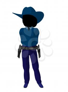 Royalty Free Clipart Image of a Little Cowgirl