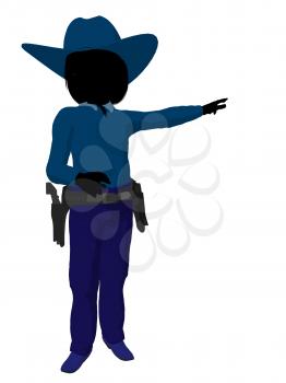 Royalty Free Clipart Image of a Little Cowgirl