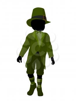 Royalty Free Clipart Image of a Leprechaun Girl Silhouette