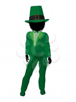 Royalty Free Clipart Image of a Girl Leprechaun