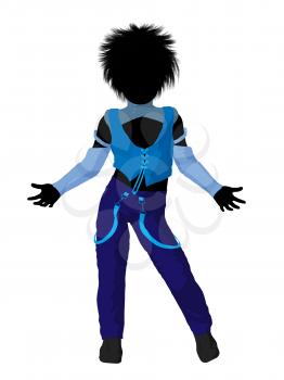 Royalty Free Clipart Image of a Punk Boy Silhouette