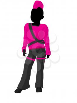 Royalty Free Clipart Image of a Punk Girl in Pink