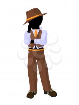 Royalty Free Clipart Image of a Boy Wearing a Hat