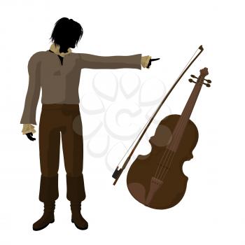 Royalty Free Clipart Image of a Man With a Violin