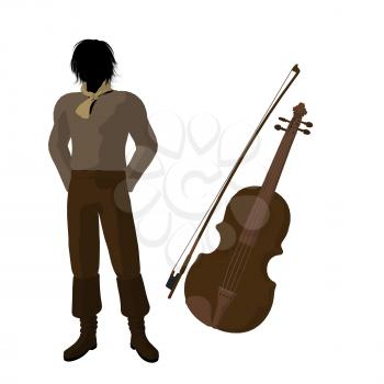 Royalty Free Clipart Image of a Man With a Violin