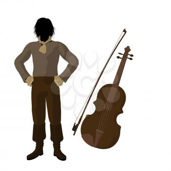 Royalty Free Clipart Image of a Man With a Violin