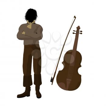 Royalty Free Clipart Image of a Man With a Violin