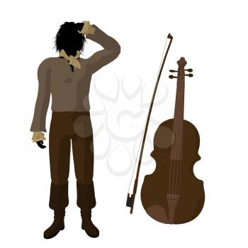 Royalty Free Clipart Image of a Man With a Violin