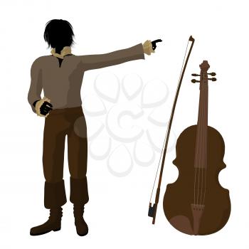 Royalty Free Clipart Image of a Man With a Violin