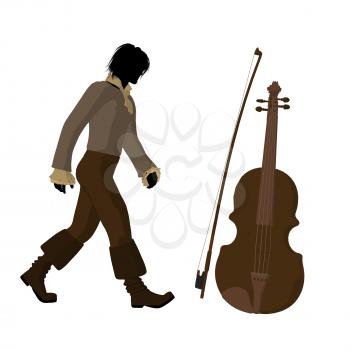 Royalty Free Clipart Image of a Man With a Violin