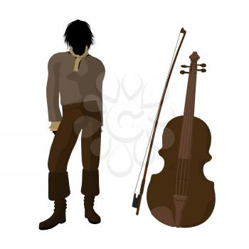 Royalty Free Clipart Image of a Man With a Violin