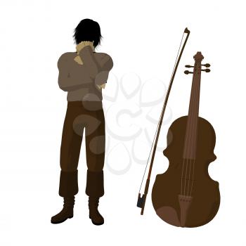 Royalty Free Clipart Image of a Man With a Violin