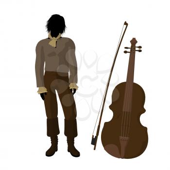 Royalty Free Clipart Image of a Man With a Violin