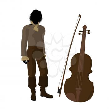 Royalty Free Clipart Image of a Man With a Violin