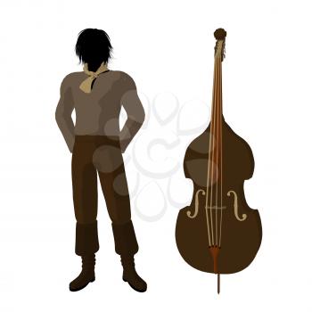 Royalty Free Clipart Image of a Man and Violin