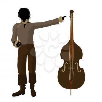 Royalty Free Clipart Image of a Man and Violin