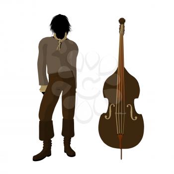 Royalty Free Clipart Image of a Man and Violin