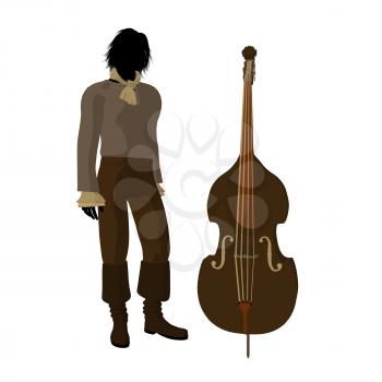 Royalty Free Clipart Image of a Man and Violin