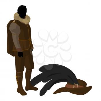 Royalty Free Clipart Image of an Elizabethan Man With a Hat