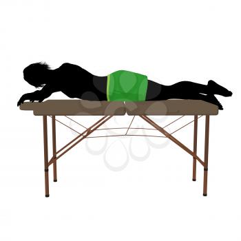 Royalty Free Clipart Image of a Man on a Massage Table