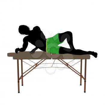 Royalty Free Clipart Image of a Man on a Massage Table