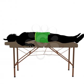 Royalty Free Clipart Image of a Man on a Massage Table