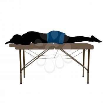 Royalty Free Clipart Image of a Man on a Massage Table