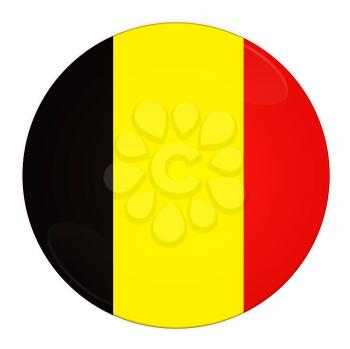 Abstract illustration: button with flag from belgium country