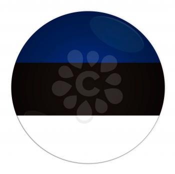 Abstract illustration: button with flag from Estonia country