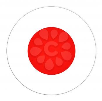 Abstract illustration: button with flag from Japan country