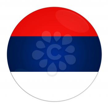 Abstract illustration: button with flag from Serbia country