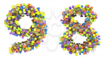 Royalty Free Clipart Image of Cubed Numerals 