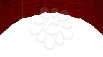 Royalty Free Clipart Image of a Red Theater Curtain