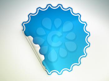 Royalty Free Clipart Image of a Blue Sticker