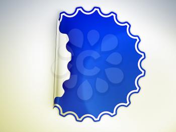 Royalty Free Clipart Image of a Blue Sticker